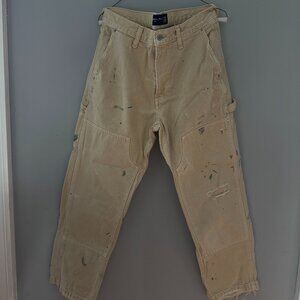 Abercrombie & Fitch White Denim Carpenter Pants